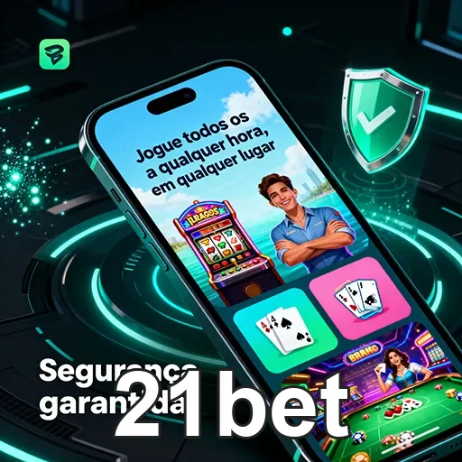 Imagem do aplicativo 21bet destacando serviços VIP disponíveis para usuários.