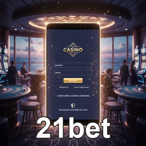Interface de login do cassino 21bet, permitindo acesso fácil aos jogos e apostas.