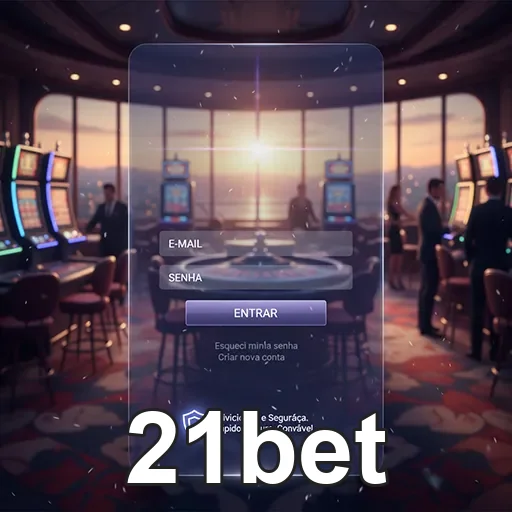 Página de login da 21bet com serviços VIP, destacando recursos exclusivos para usuários especiais.