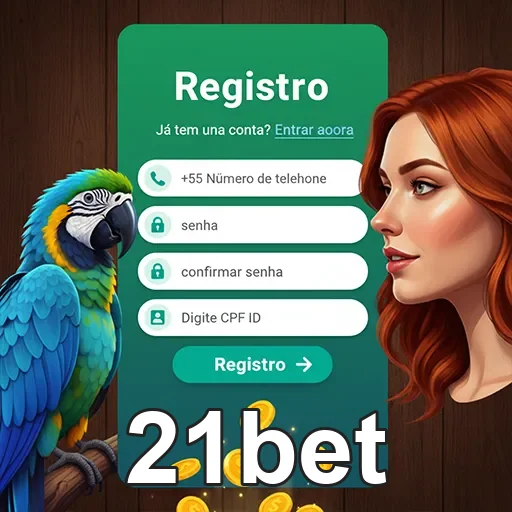 Tela de registro para cadastro no site 21bet, facilitando o acesso a apostas online.